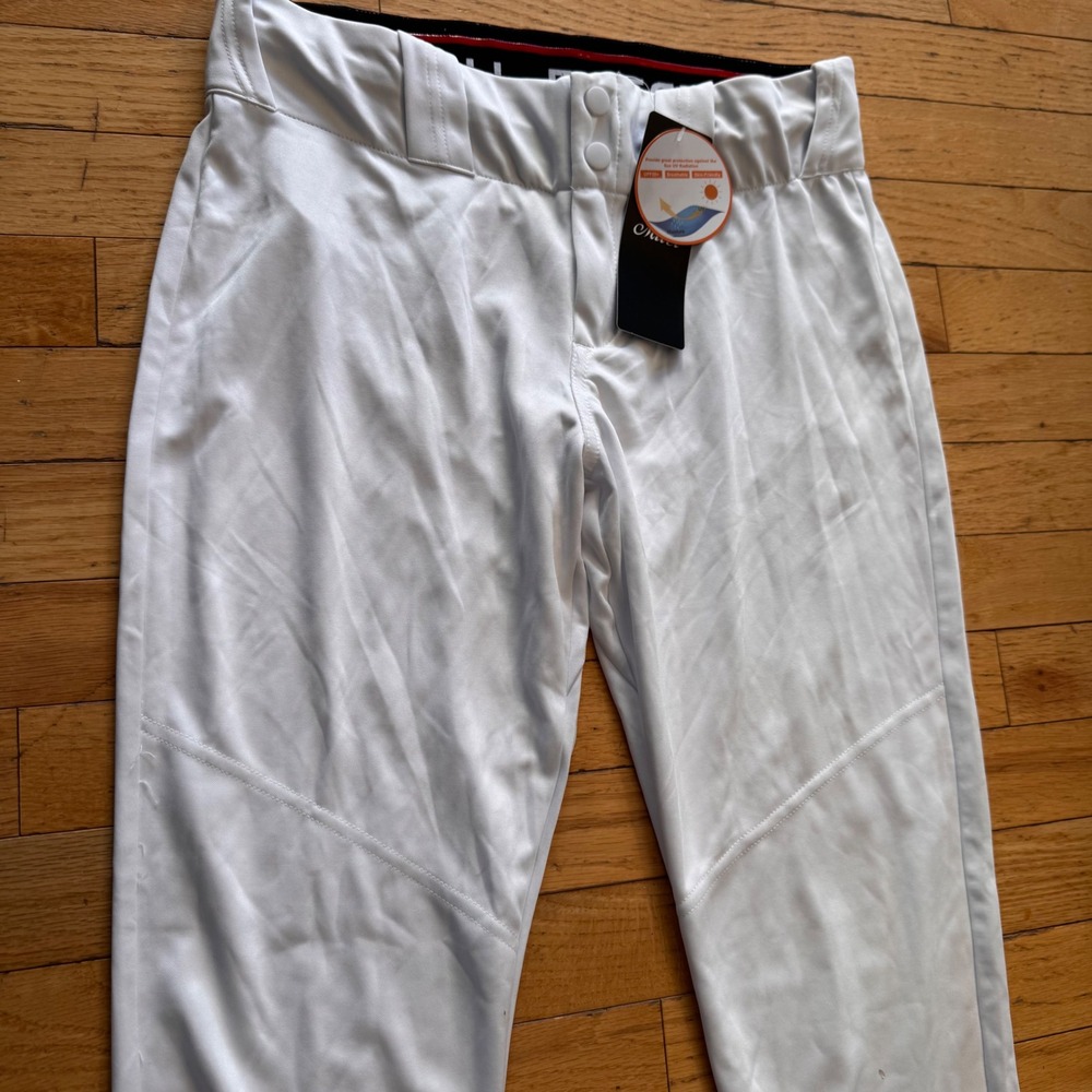 Mivei Baseball Pants Mens Small White UPF 50+ Athletic Knicker Style‎ NWT
